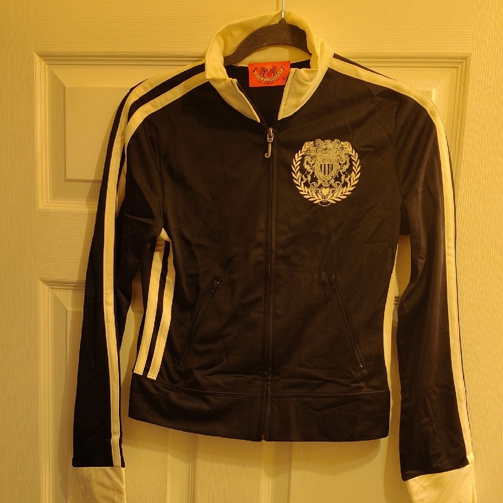 Juicy Couture Black and Cream Varsity Jacket